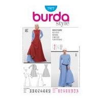 burda ladies easy sewing pattern 7977 historical damsel fancy dress co ...