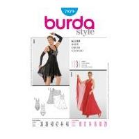 burda ladies sewing pattern 7879 dancewear dresses with leotards