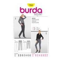 Burda Ladies Sewing Pattern 7863 Cropped & Full Length Jeans Pants