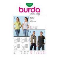 Burda Ladies & Men's Easy Sewing Pattern 7810 Button Up Waistcoats