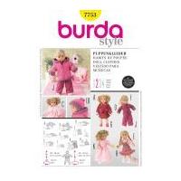 Burda Craft Easy Sewing Pattern 7753 Doll Clothes Complete Wardrobe