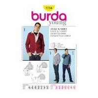 Burda Men's Sewing Pattern 7734 Tracksuit Hoodie & Sweatshirt