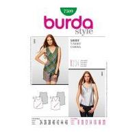 Burda Ladies Easy Sewing Pattern 7509 Round & V Neck Tops