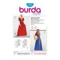 burda ladies easy sewing pattern 7468 dress bonnet damsel fancy dress  ...