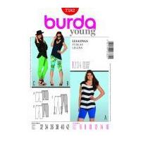 burda ladies easy sewing pattern 7382 leggings in 3 lengths