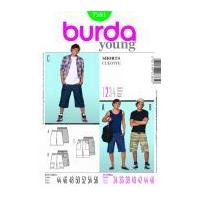 Burda Men's Easy Sewing Pattern 7381 Casual Summer Shorts