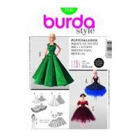 Burda Craft Sewing Pattern 7336 Barbie Doll Style Doll Clothes Ballroom Gown
