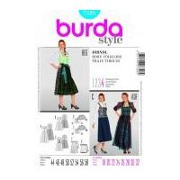 burda ladies plus sizes sewing pattern 7326 dirndl dresses apron