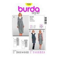 Burda Ladies Easy Sewing Pattern 7320 Front Pleat Dresses