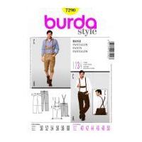 burda men39s sewing pattern 7290 trouser pants knee breeches braces