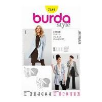 Burda Ladies Easy Sewing Pattern 7184 Waterfall Front Loose Drape Jackets