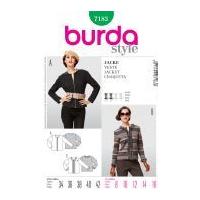 Burda Ladies Easy Sewing Pattern 7183 Zip Up Casual Jackets