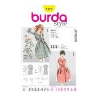 burda ladies sewing pattern 7179 vintage style dresses accessories