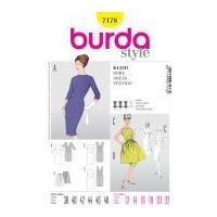 burda ladies sewing pattern 7178 vintage style dresses skirt