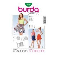 Burda Ladies Easy Sewing Pattern 7049 Short Wrap Skirts