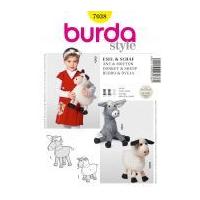 burda craft sewing pattern 7038 donkey sheep cuddly toys