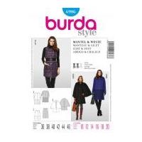 burda ladies sewing pattern 6986 cape coat sleeveless jacket