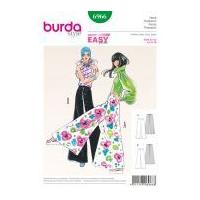 Burda Ladies Easy Sewing Pattern 6966 Vintage Style 70's Bell Bottoms Trousers