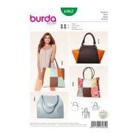 Burda Accessories Sewing Pattern 6962 Handbag & Patchwork Shopping Bag