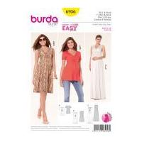 Burda Ladies Easy Sewing Pattern 6956 Maternity Tops & Dresses