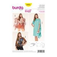 Burda Ladies Easy Sewing Pattern 6935 Summer Draping Tops & Dress