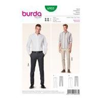 Burda Men's Sewing Pattern 6933 Fitted Slightly Hipster Trousers Pants