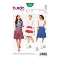Burda Ladies Easy Sewing Pattern 6904 Panelled Swing Skirts