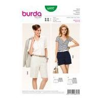 burda ladies easy sewing pattern 6897 bermuda shorts short shorts