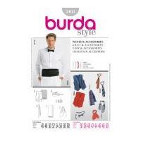 Burda Men's Sewing Pattern 3403 Waistcoat, Ties, Bowtie & Accessories