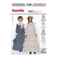 Burda Ladies Sewing Pattern 2768 Historical Hooped Skirt 1848 Fancy Dress Costumes