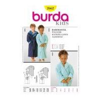 Burda Childrens Easy Sewing Pattern 2662 Bathrobe Dressing Gowns