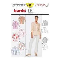 Burda Ladies Easy Sewing Pattern 2561 Smart Shirts with Collars