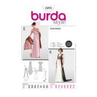 burda ladies sewing pattern 2493 josephine empire dress fancy dress co ...