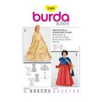 Burda Childrens Easy Sewing Pattern 2480 Princess & Snow White Fancy Dress Costumes