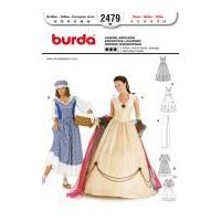 Burda Ladies Sewing Pattern 2479 Empress & Washerwoman Fancy Dress Costumes