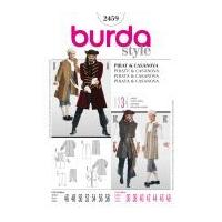 Burda Men's Sewing Pattern 2459 Pirate & Casanova Fancy Dress Costumes