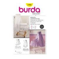 Burda Homeware Easy Sewing Pattern 1980 Projects for the Nursery Bassinet with Canopy