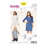 Burda Ladies Easy Sewing Pattern 6760 Shirt, Jacket & Shirt Dress