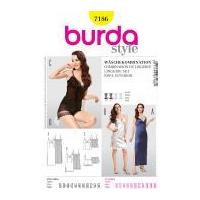 burda ladies easy sewing pattern 7186 night gowns lingerie set