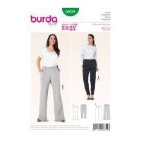 Burda Ladies Plus Size Easy Sewing Pattern 6859 Elastic Waist Trousers