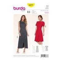 Burda Ladies Sewing Pattern 6877 Dresses with Mock Wrap Skirt