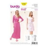 Burda Ladies Easy Sewing Pattern 6743 Elastic Waist Dresses