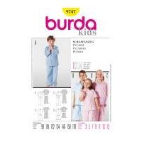 burda childrens easy sewing pattern 9747 pyjamas sleepwear