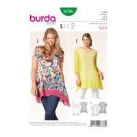 Burda Ladies Plus Size Easy Sewing Pattern 6786 Panelled Tunic Tops
