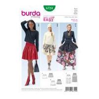 Burda Ladies Easy Sewing Pattern 6724 Tiered Skirts in 3 Styles