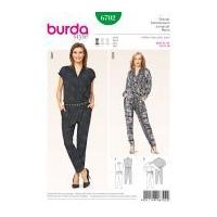 Burda Ladies Easy Sewing Pattern 6702 Drawstring Waist Jumpsuits