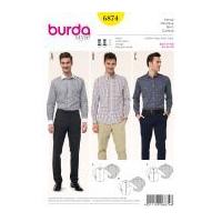 Burda Mens Sewing Pattern 6874 Smart Shirts in 3 Variations
