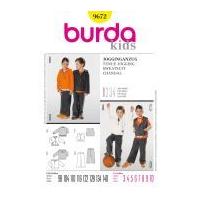Burda Childrens Easy Sewing Pattern 9672 Sweat suit Hoodies & Jogging Pants