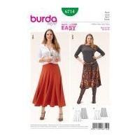 Burda Ladies Plus Size Easy Sewing Pattern 6714 Panelled Flared Skirts
