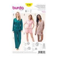 burda ladies easy sewing pattern 6742 tops pants shorts dress
